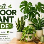 Collection of healthy indoor plants in decorative pots inside a bright modern living room, including Monstera, Snake Plant, Pothos, Peace Lily, and ZZ Plant.
