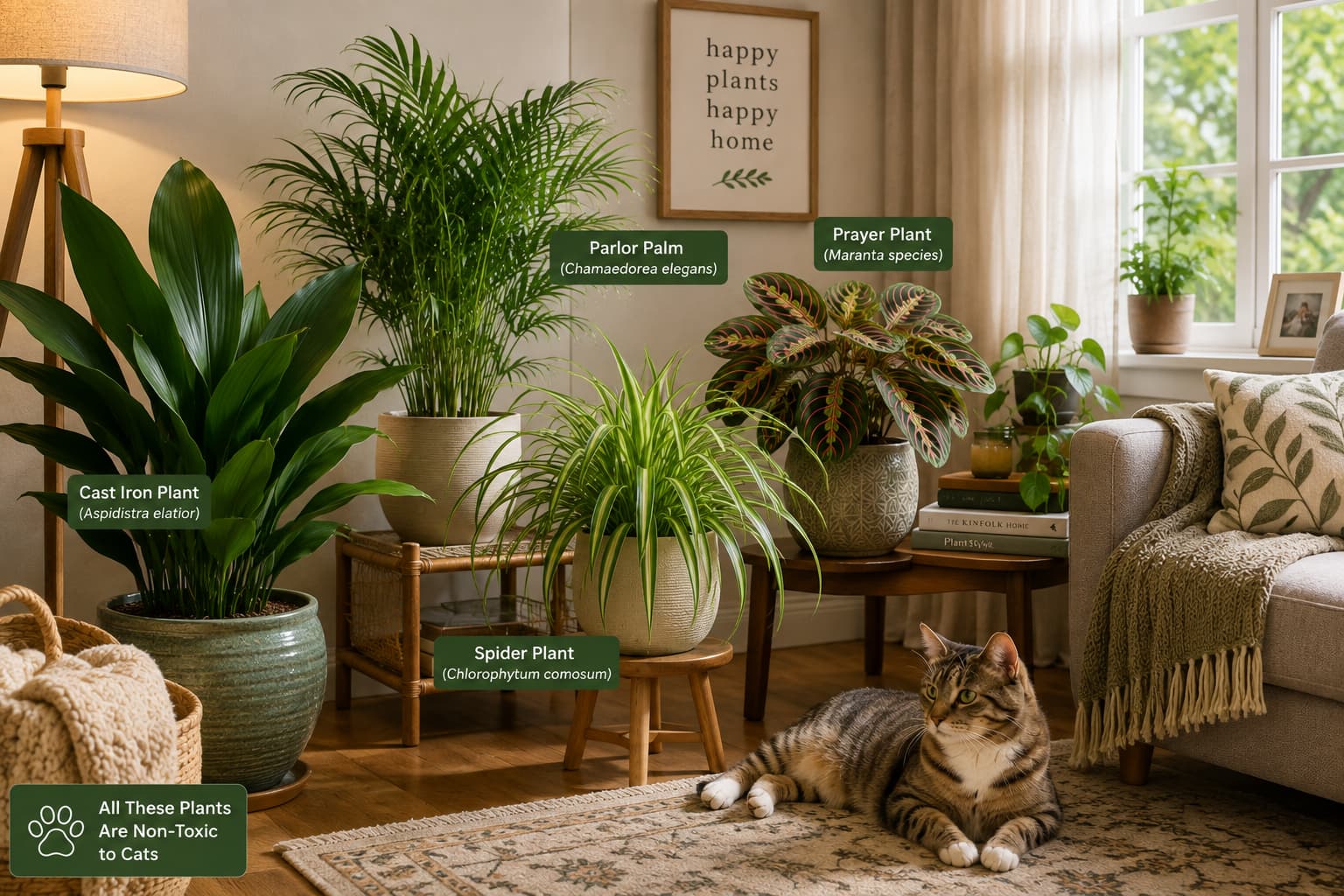 Cast iron plant growing in a low-light indoor corner