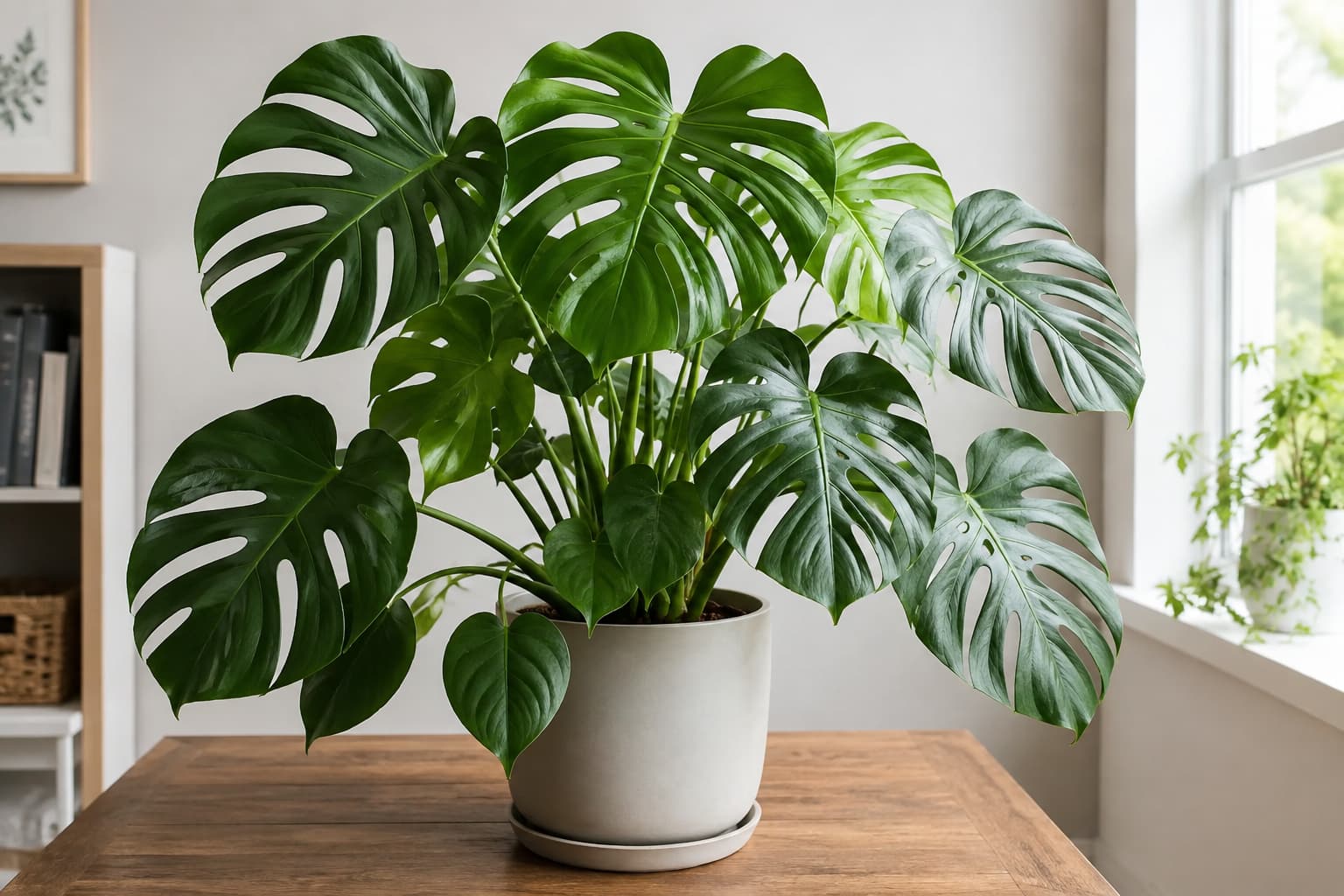 Healthy Monstera deliciosa for monstera indoor plant care