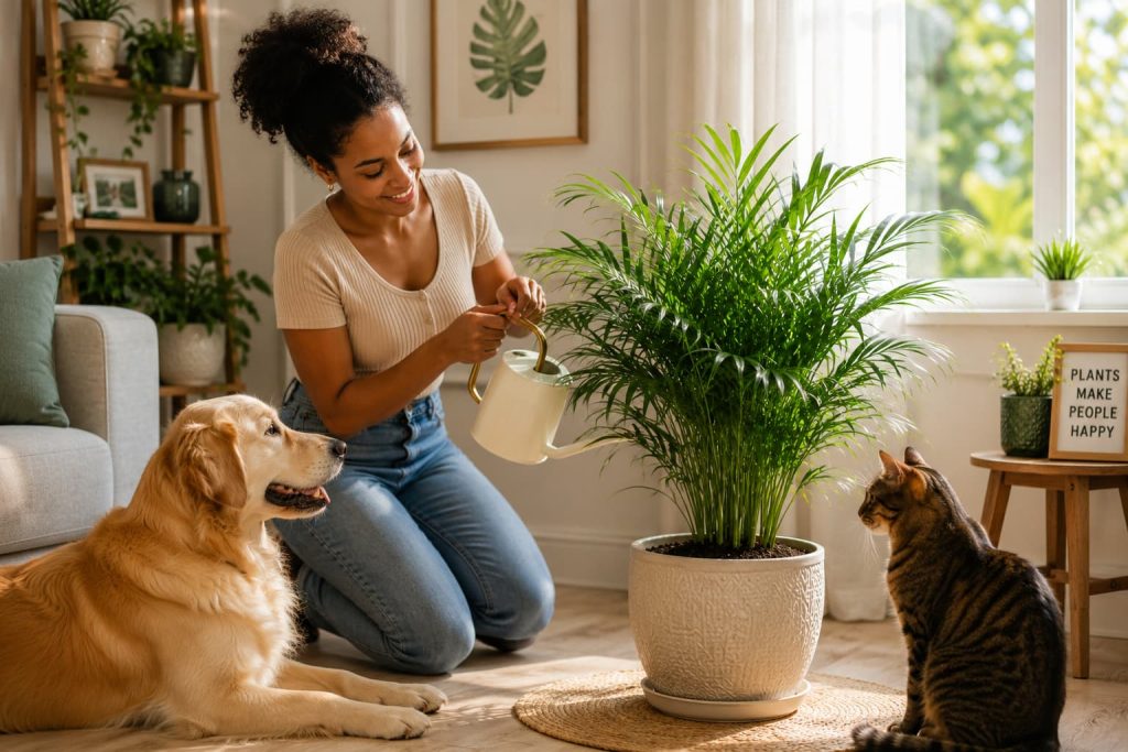 A healthy parlor palm thrives indoors with filtered light, appropriate moisture, warmth, and good drainage.