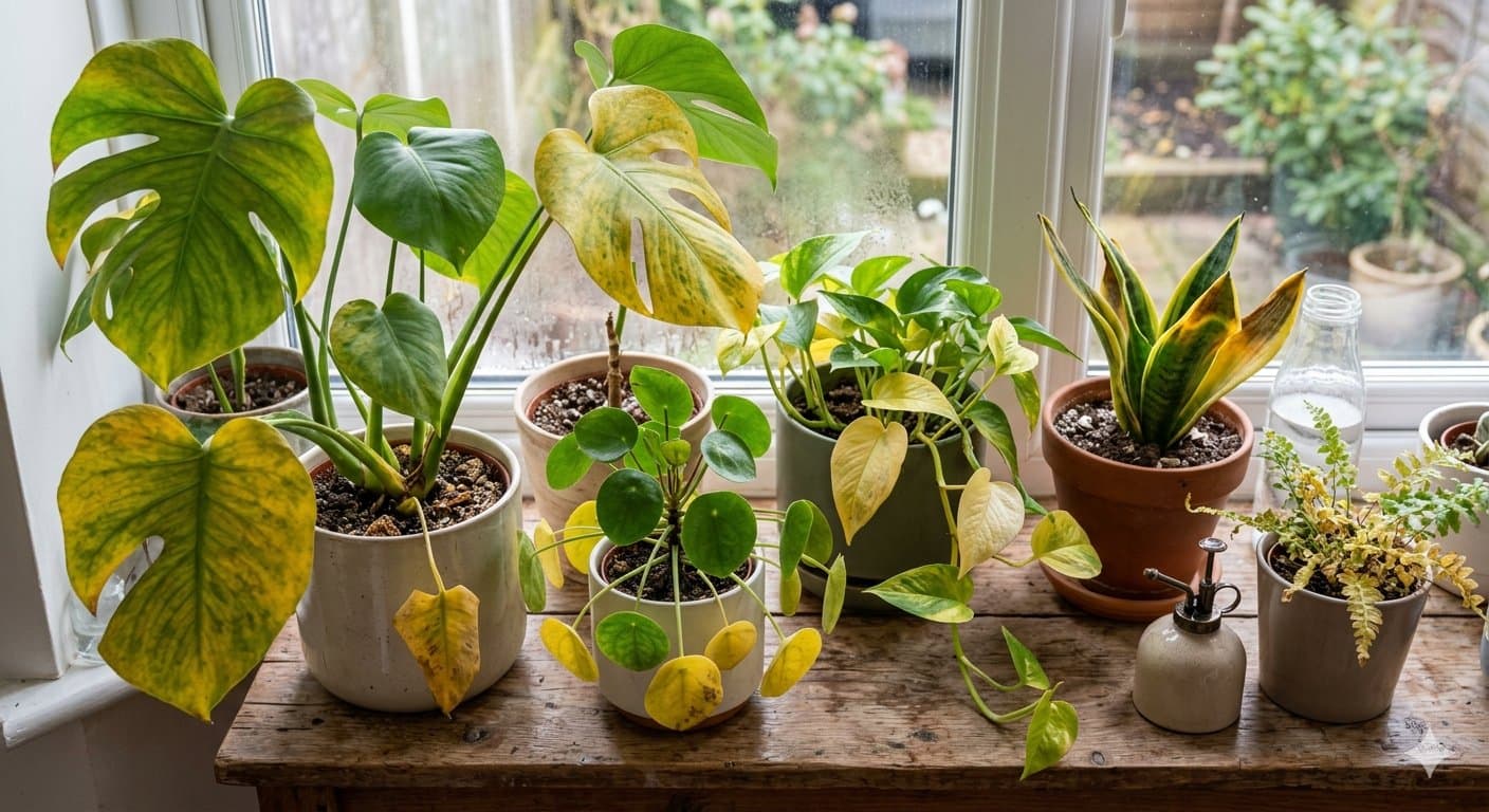 Yellow leaves can indicate watering, light, root, nutrient, or environmental stress photos